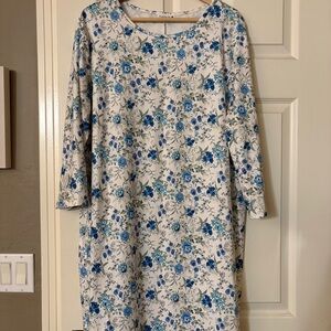 NUGGLES NWOT Modest Layering Floral Dress Size 2X Ruffle 3/4 Sleeve Spring